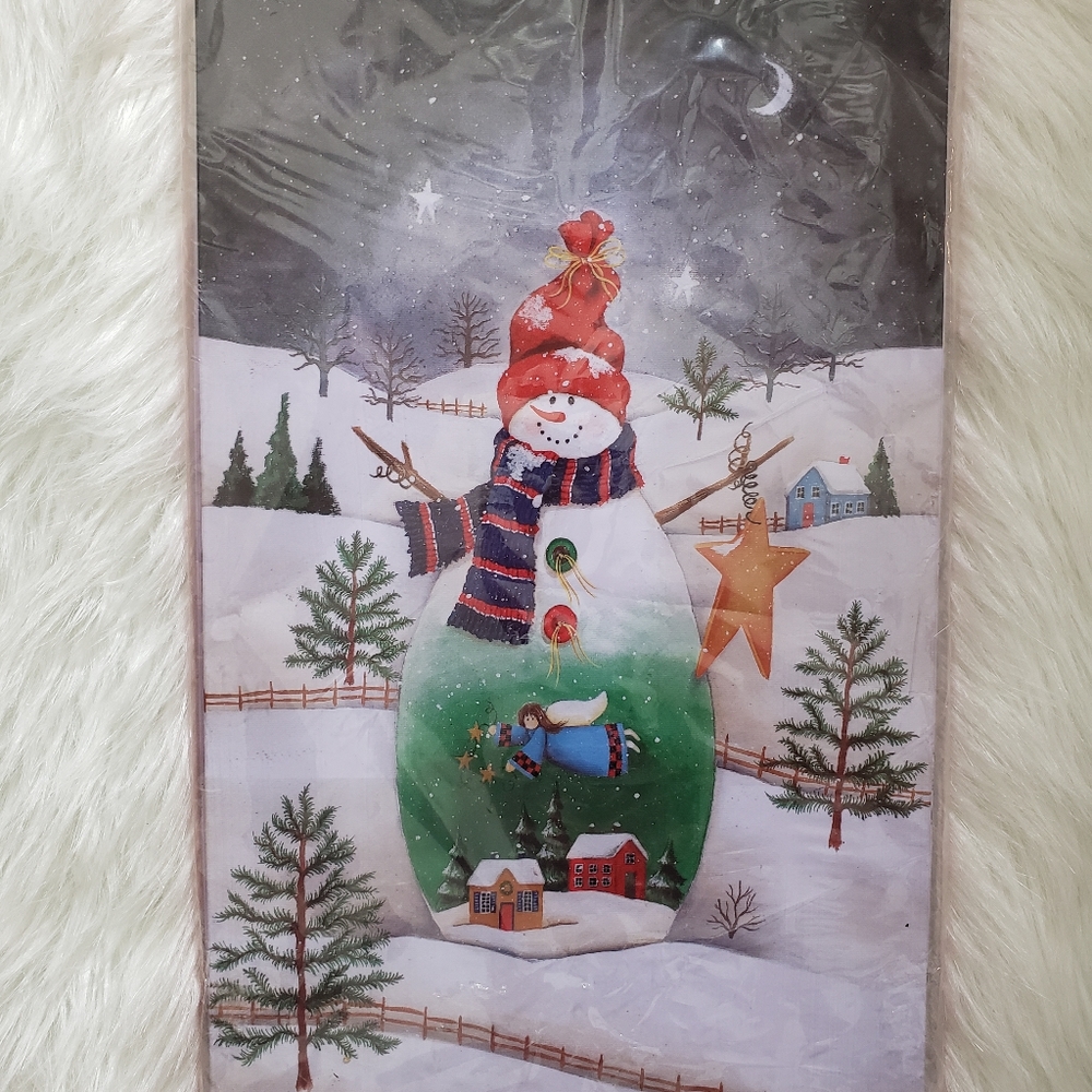 2 Christmas Snowman Angel Electric Stove Burner Covers